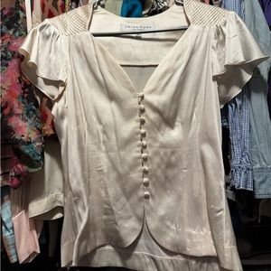 Trina Turk ivory silk blouse